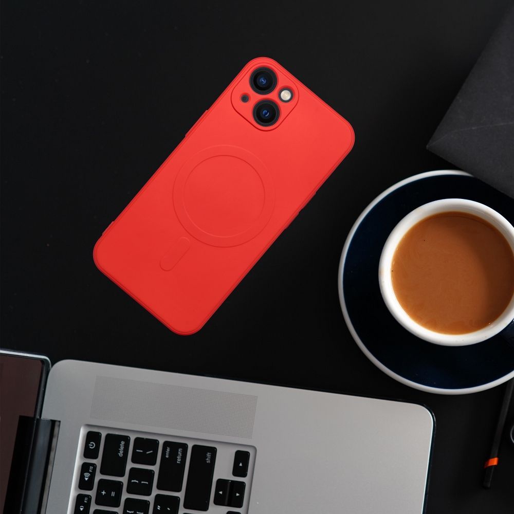 SILICONE MAG COVER case compatible with MagSafe for IPHONE 16e red - Image 2