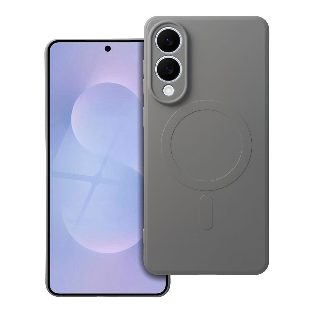 SILICONE MAG COVER case compatible with MagSafe for SAMSUNG S25 Edge grey titatnium - Image 1