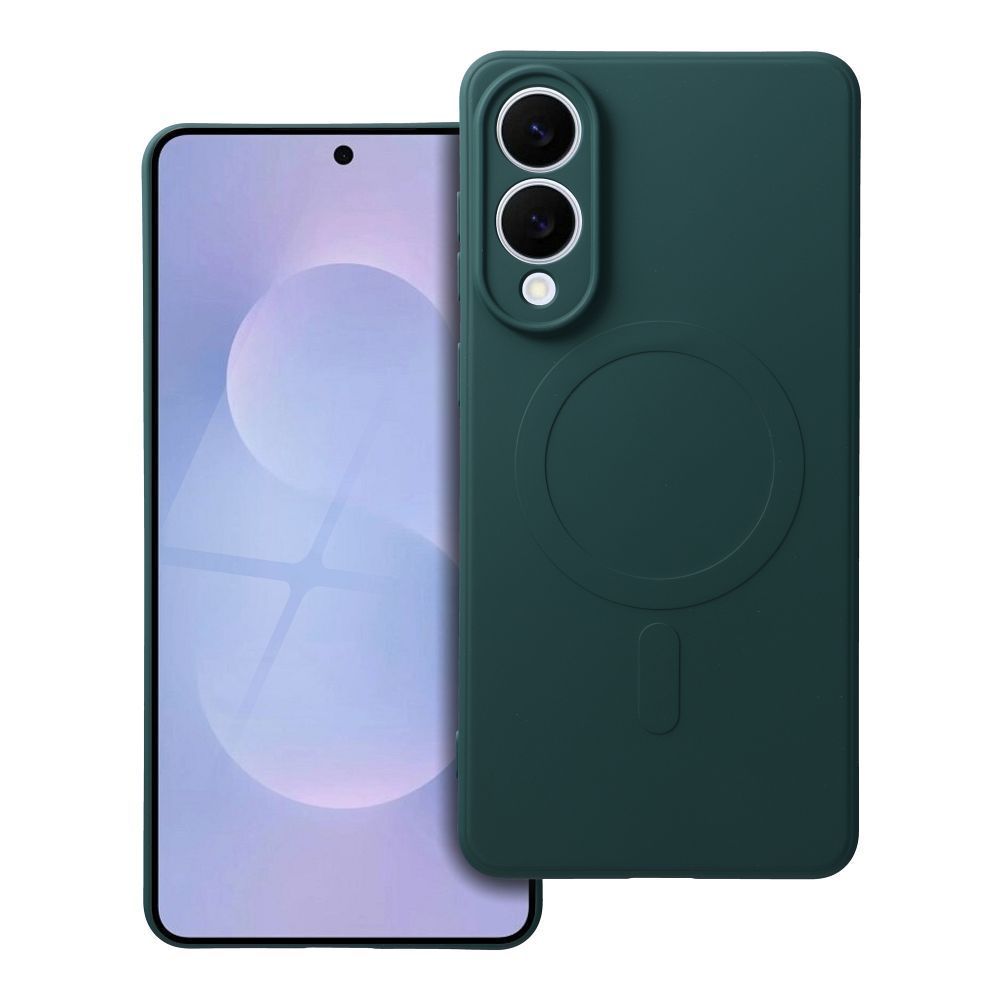 SILICONE MAG COVER case compatible with MagSafe for SAMSUNG S25 Edge dark green - Image 1