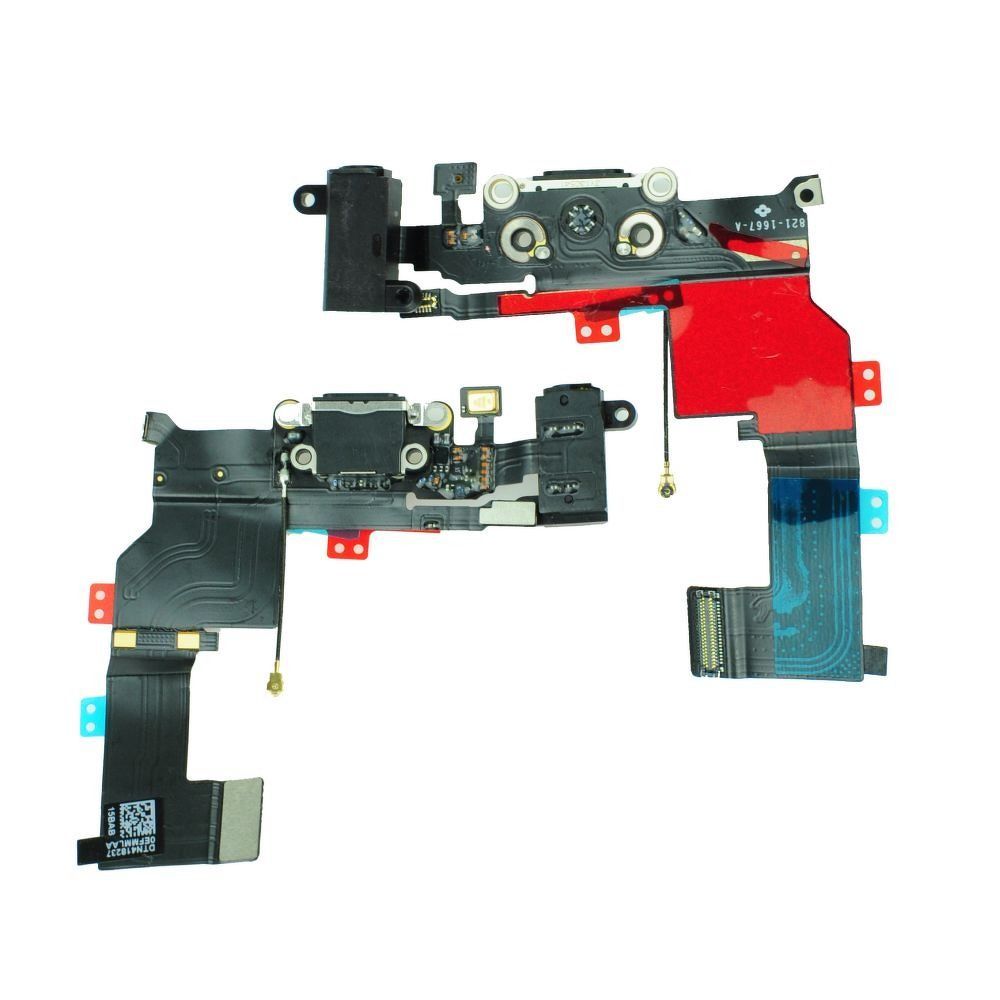 Charging Connector Flex Cable for iPhone 5S black Charging Connector Flex Cable for iPhone 5S black - Image 1