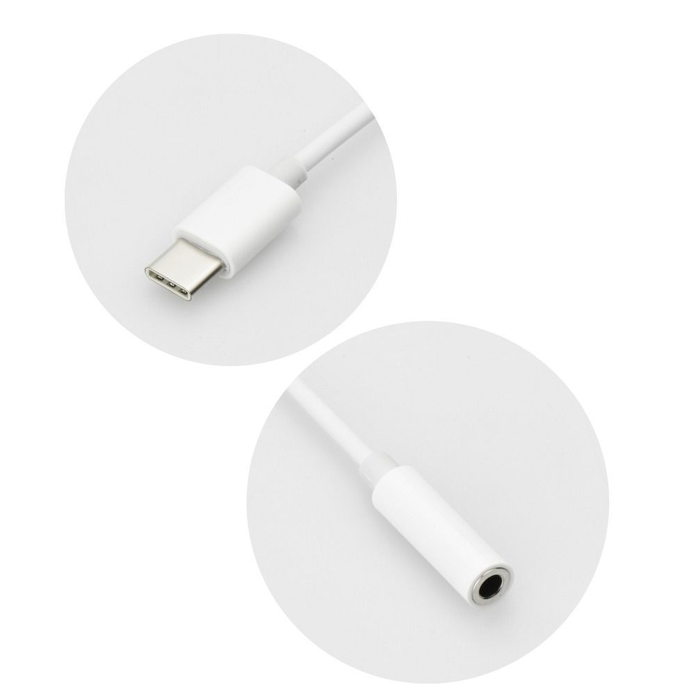 Adapter AUX Type C (male) to Jack 3,5 mm (female) white - Image 2