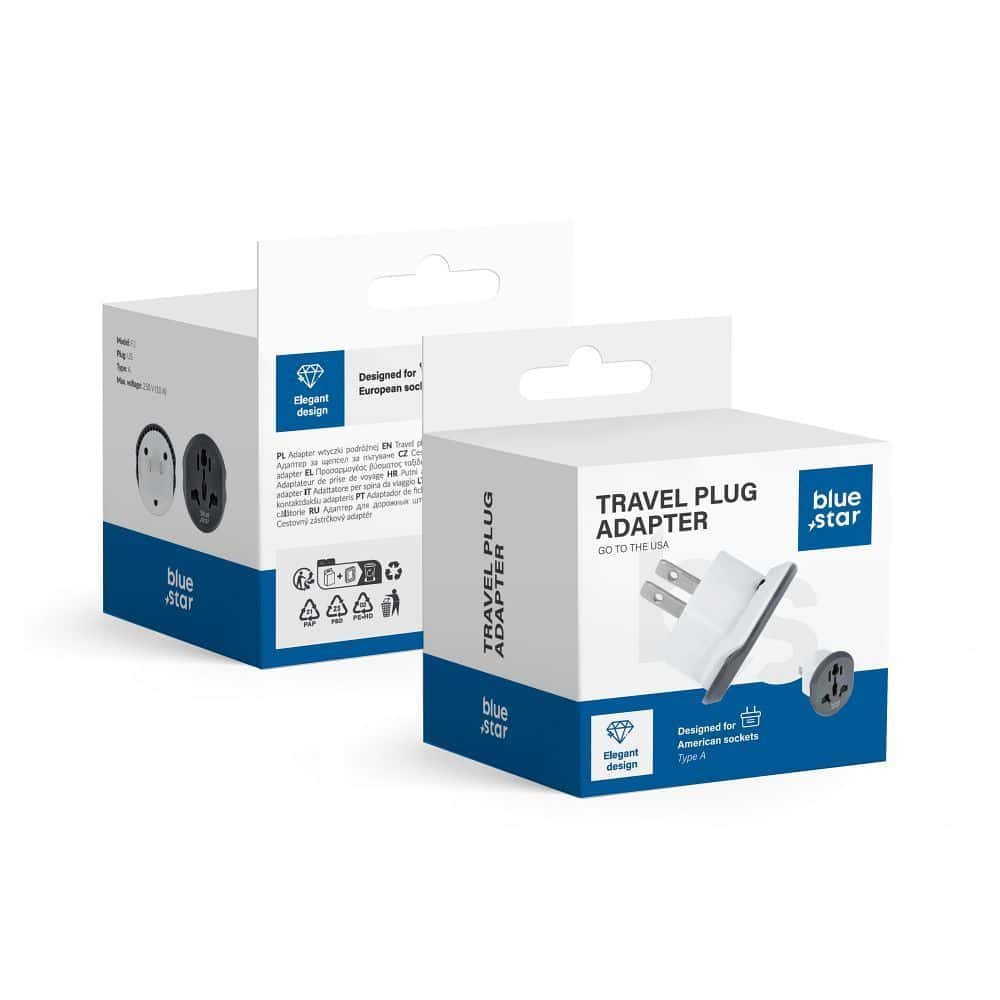BLUE STAR travel adapter GO TO USA (Type A) 10A white BLUE STAR travel adapter GO TO USA (Type A) 10A white - Image 1