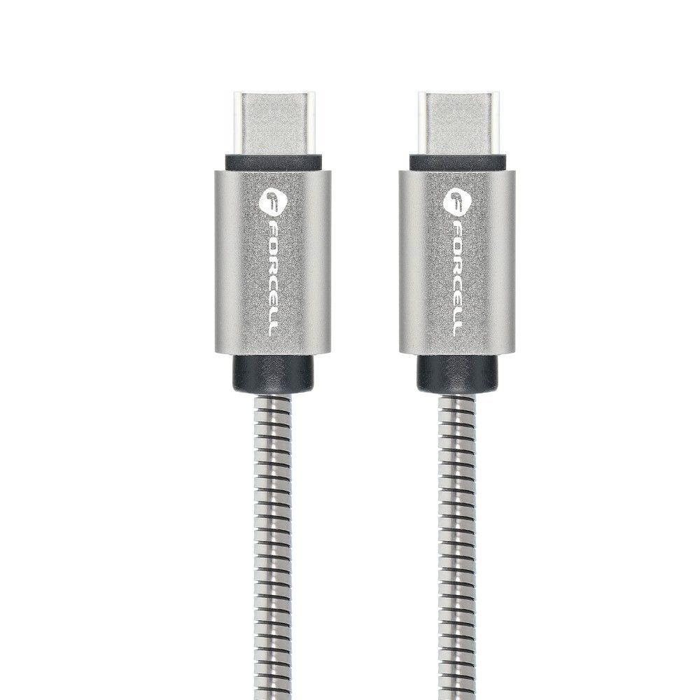 FORCELL F-ENERGY Metal C239 cable Type C to Type C PD QC4.0 5A 100W E-mark 1 m silver - Image 2