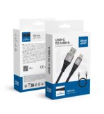 BLUE STAR braided cable 3A 20W USB A to Type C PD QC4.0 TFK-DC-003 1,2 m black
