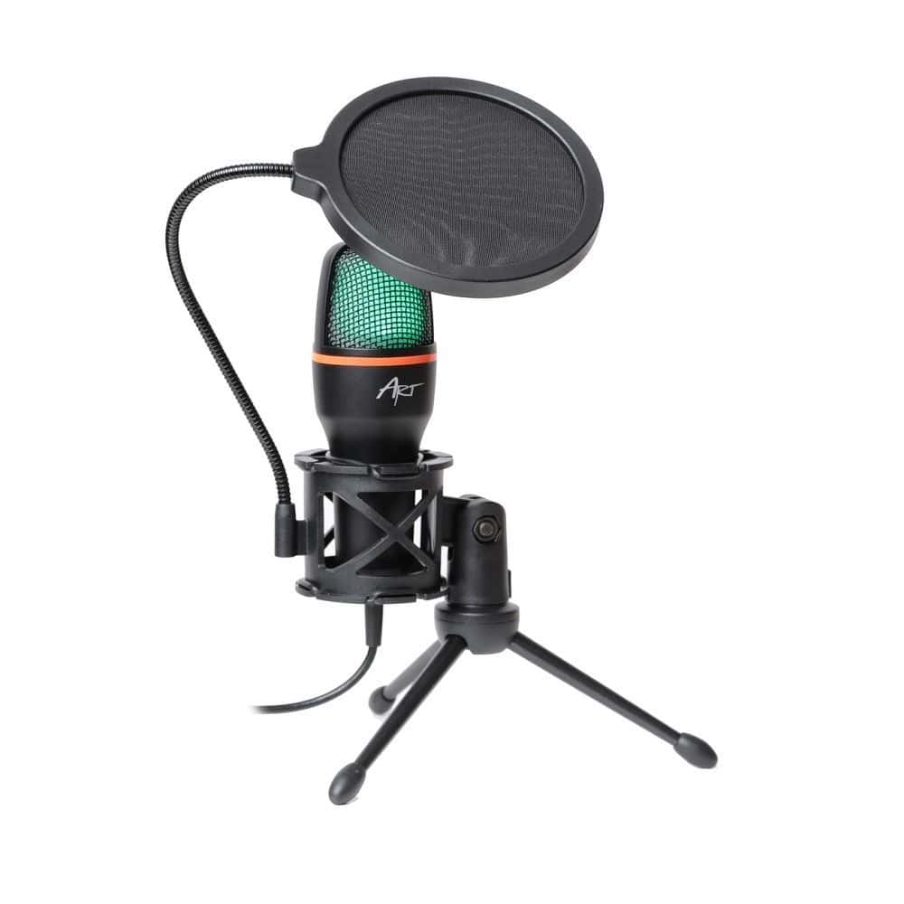 ART condenser stand microphone with mechanical filter and diaphragm with light tripod AC-02 black - Image 2