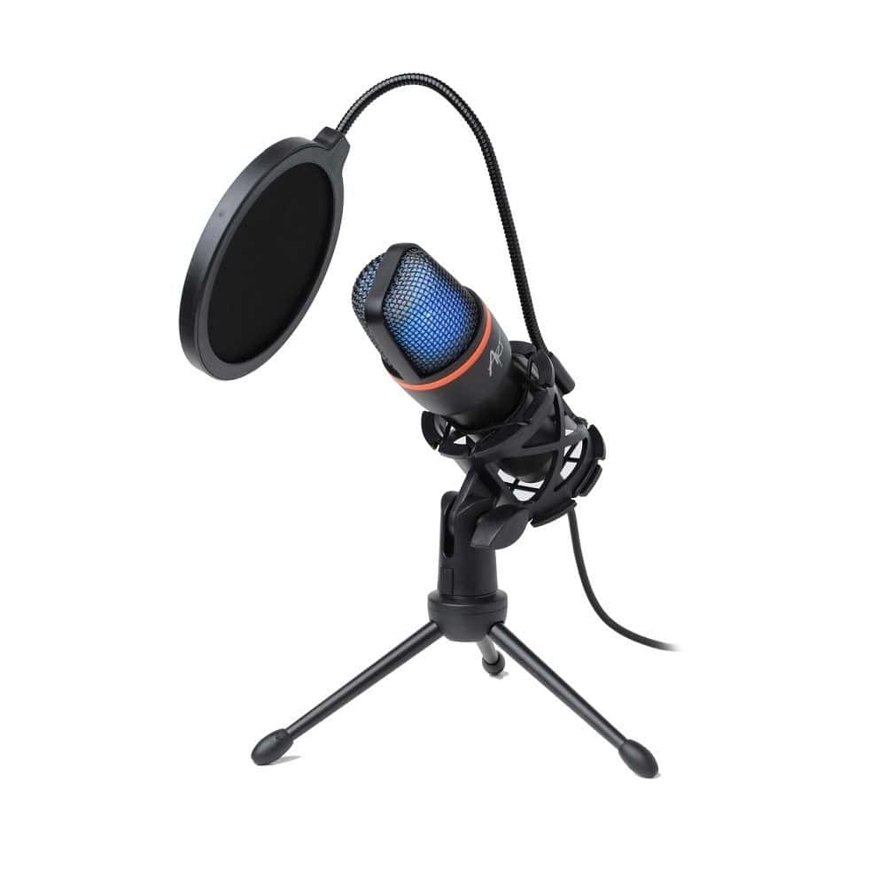 ART condenser stand microphone with mechanical filter and diaphragm with light tripod AC-02 black - Image 1