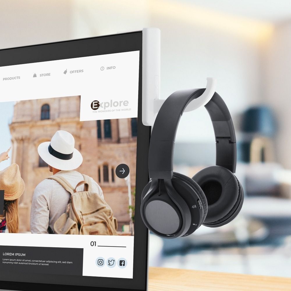 Headphone holder for the monitor white - Image 2