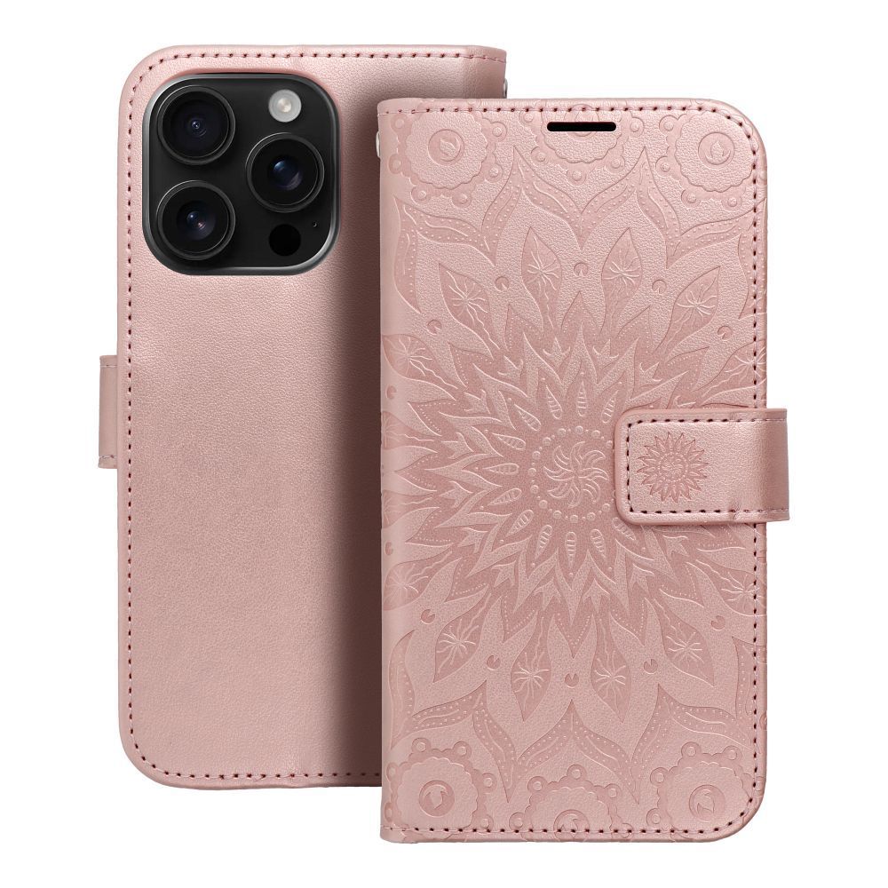 MEZZO Book case for IPHONE 16 Pro mandala rose gold - Image 1