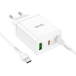 HOCO charger 2 x Type C + USB A + cable Type C to Type C PD QC3.0 3A 35W N33 white - Image 2