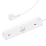 HOCO power strip 4-bit extension cable socket + 2 x USB A + Type C PD QC 3A 20W NS1 white - Image 2