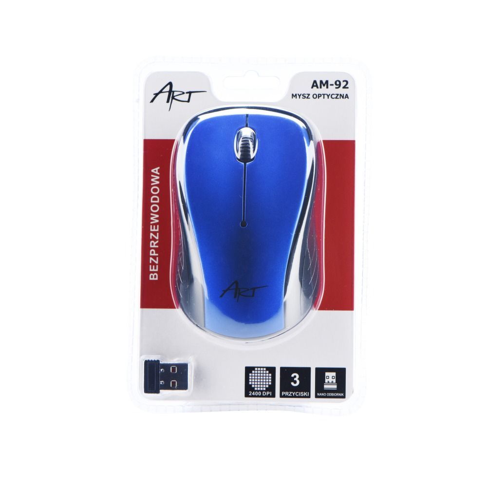 ART wireless computer mouse 2400 dpi AM-92 blue ART wireless computer mouse 2400 dpi AM-92 blue - Image 1