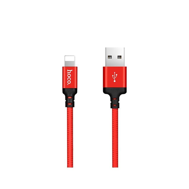 Cable USB A to Lightning Hoco 1 m 4 black red HOCO cable USB A to Lightning X14 1 m black red - Image 1