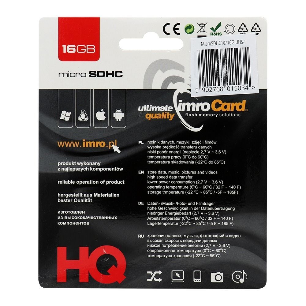 IMRO memory card microSD 16GB 100MB/s class 10 UHS I - Image 2