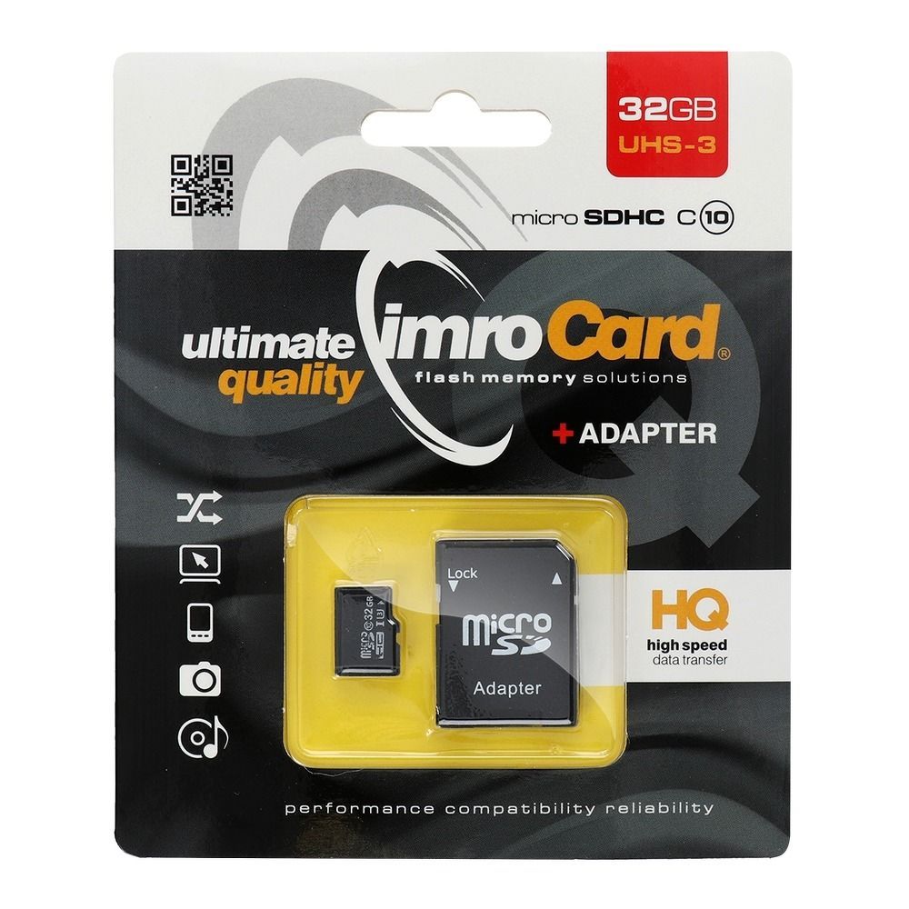 IMRO memory card microSD 32GB 100MB/s class 10 UHS 3 with adapter SD - Image 1