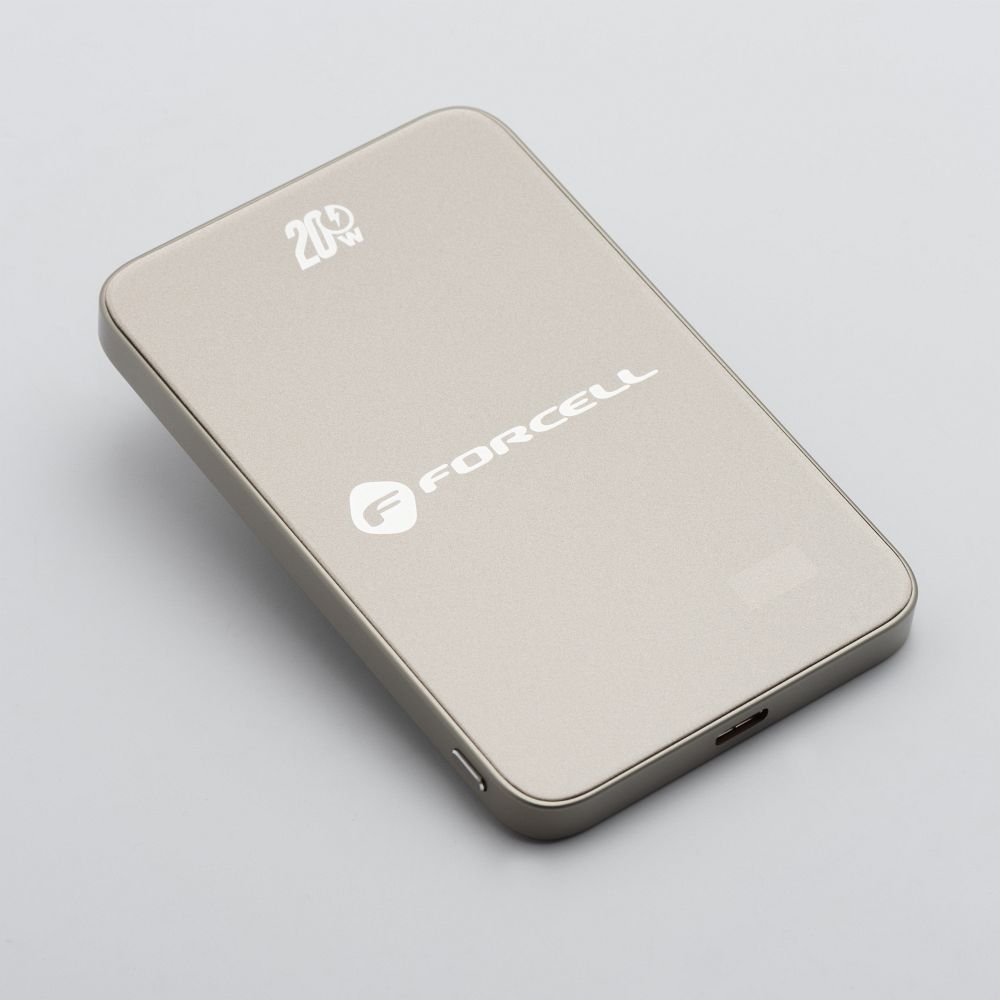 FORCELL F-ENERGY F5K8 Super Slim powerbank compatible with MagSafe PD3.0 QC4.0 15W 5000 mAh titanium dessert - Image 2