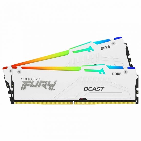KINGSTON Memory KF560C30BWEAK2-64 FURY Beast WHITE RGB  DDR5, 6000MT/s, 64GB KIT OF 2 - Image 1