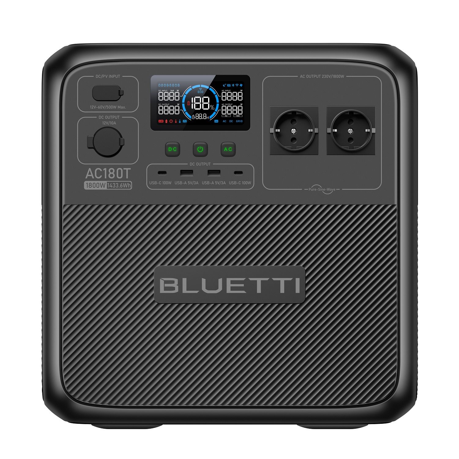BLUETTI Power Station AC180T with Swappable Battery, 1800W AC Outlet 1433Wh - Image 1