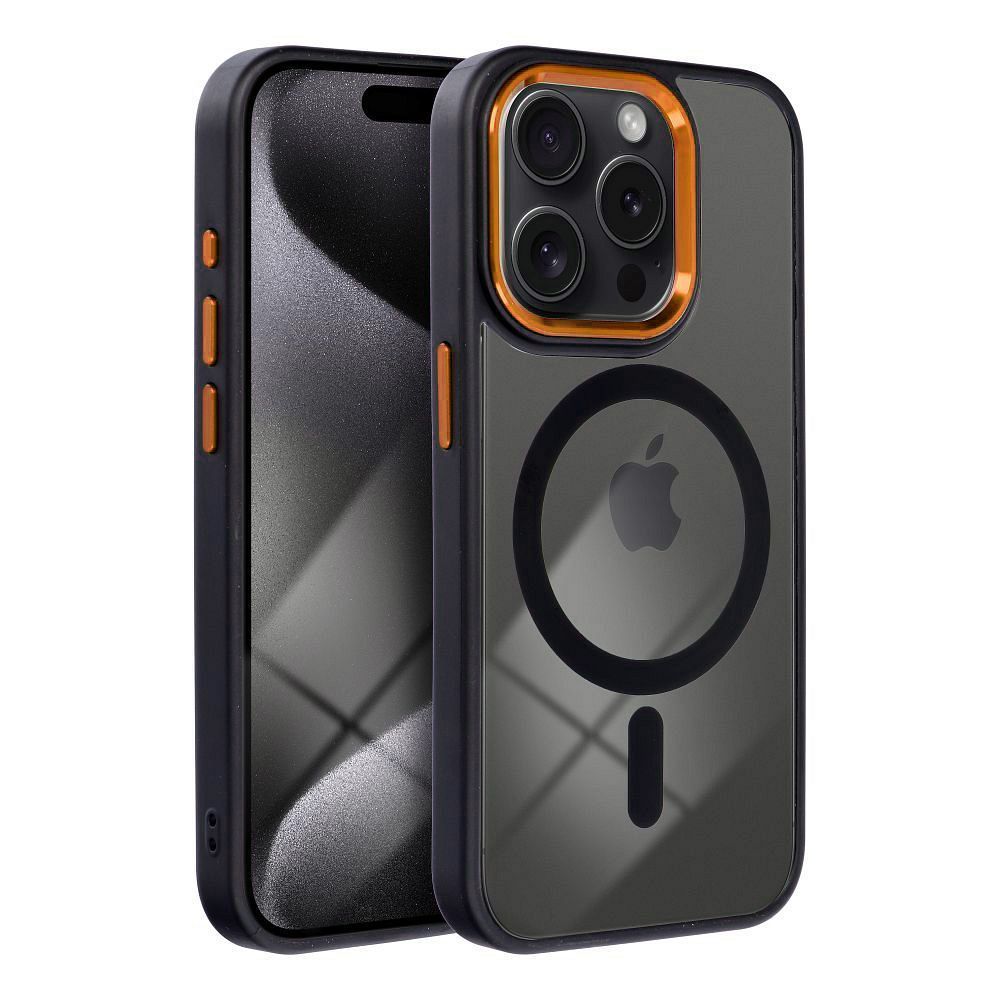 COLOR EDGE MAG COVER case compatible with MagSafe for IPHONE 15 black gold - Image 2