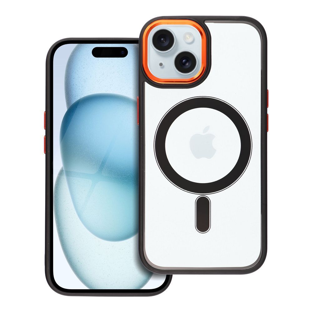 Case for iPhone 15 Color Edge Mag Cover compatible with MagSafe black-gold COLOR EDGE MAG COVER case compatible with MagSafe for IPHONE 15 black gold - Image 1