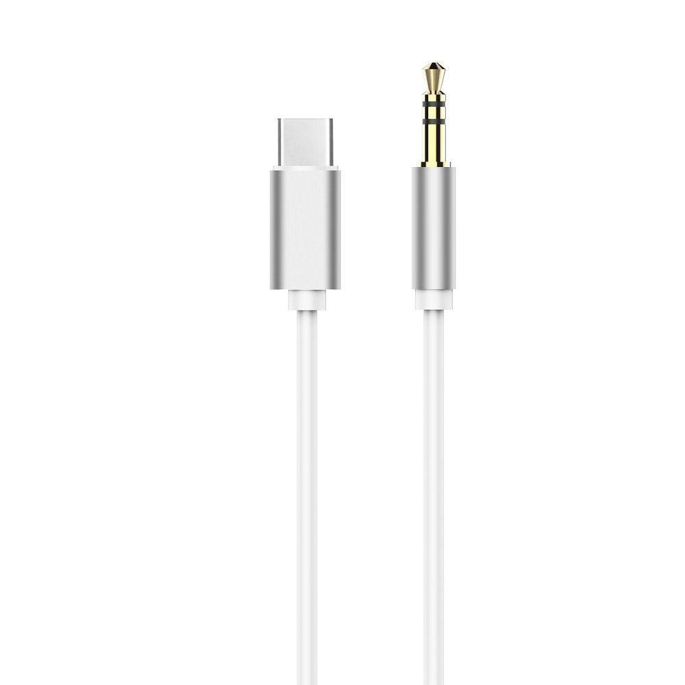 Cable AUX Type C (male) to Jack 3,5 mm (male) white - Image 1