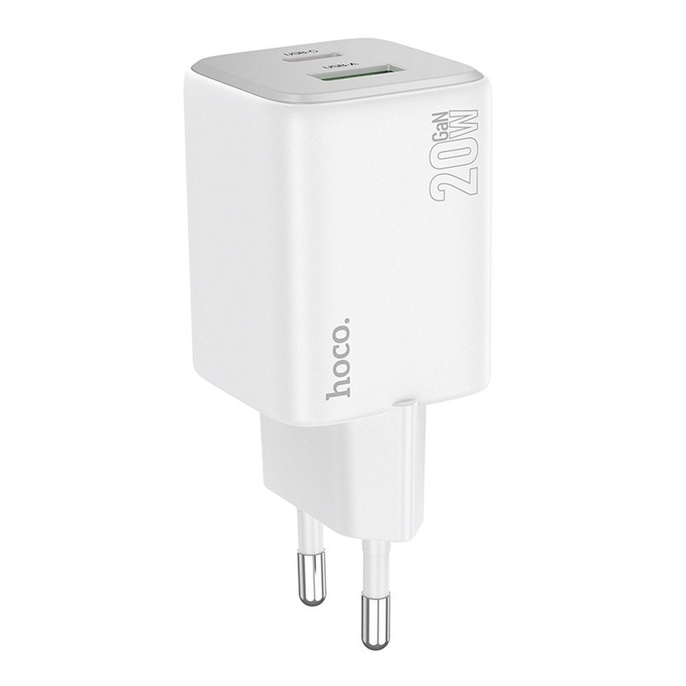 HOCO charger USB A + Type C PD QC 3A 20W N41 white - Image 2