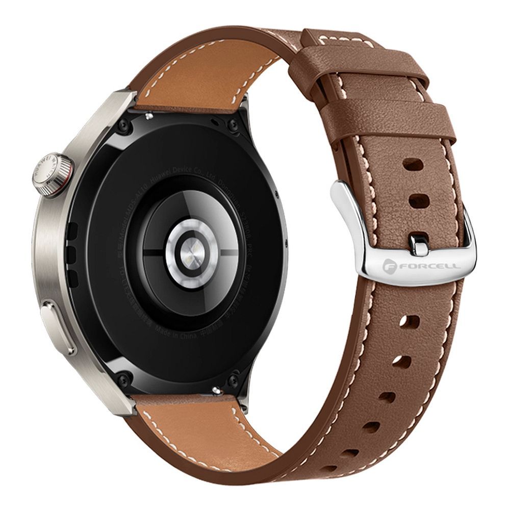 Strap to Samsung Galaxy Watch Forcell F-Design FS21 holes eco-friendly leather 22 mm brown FORCELL F-DESIGN FS21 eco leather strap for SAMSUNG Watch 22 mm brown - Image 1