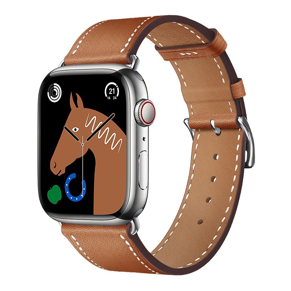 Strap to Apple Watch Forcell F-Design FA20 holes eco-friendly leather 38 / 40 / 41 mm brown FORCELL F-DESIGN FA20 magnetic eco leather strap for APPLE Watch 38 / 40 / 41 mm brown - Image 1