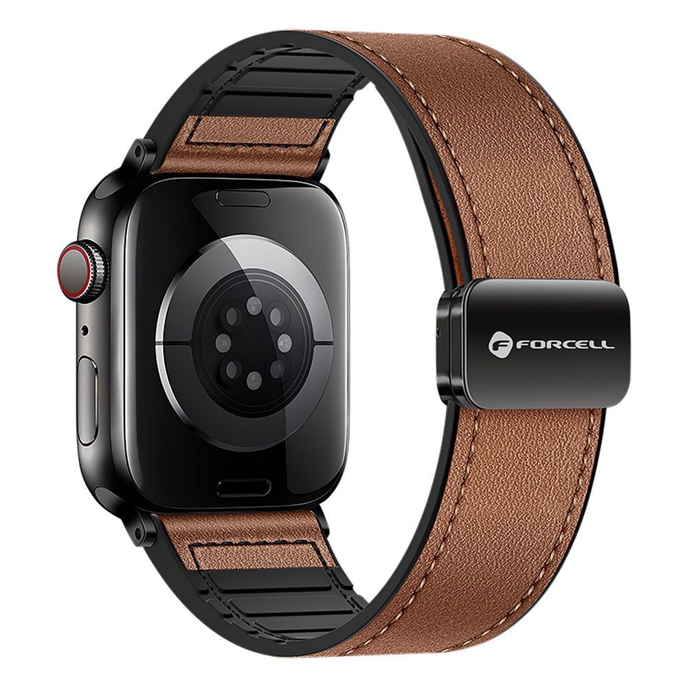 Strap to Apple Watch Forcell F-Design FA21 magnetic eco-friendly leather 38 / 40 / 41 mm brown FORCELL F-DESIGN FA21 eco leather strap for APPLE Watch 38 / 40 / 41 mm brown - Image 1
