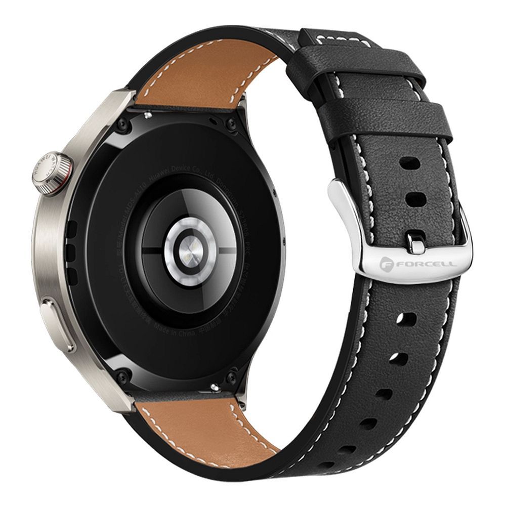 Strap to Samsung Galaxy Watch Forcell F-Design FS21 holes eco-friendly leather 22 mm black FORCELL F-DESIGN FS21 eco leather strap for SAMSUNG Watch 22 mm black - Image 1