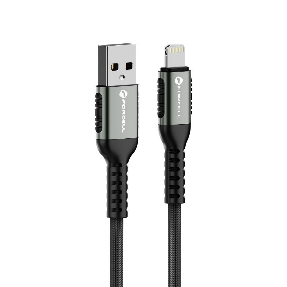 FORCELL F-ENERGY C257 cable USB A to Lightning 2,4A 12W Cafule 0,5 m black - Image 2