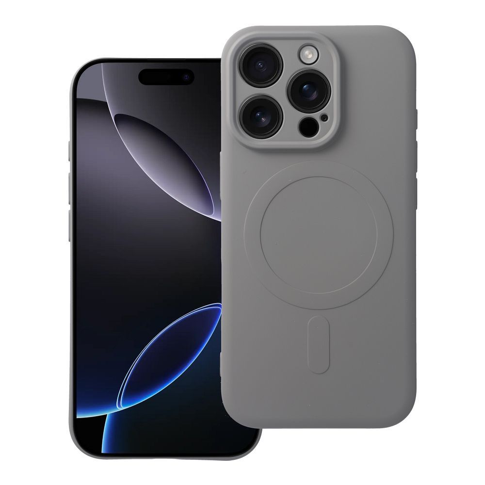 SILICONE MAG COVER case compatible with MagSafe for IPHONE 16 Pro titanium grey - Image 1