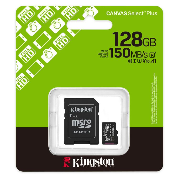 KINGSTON Memory Card MicroSD Canvas Select Plus SDCS3/128GB, Class 10, SD Adapter - Image 2