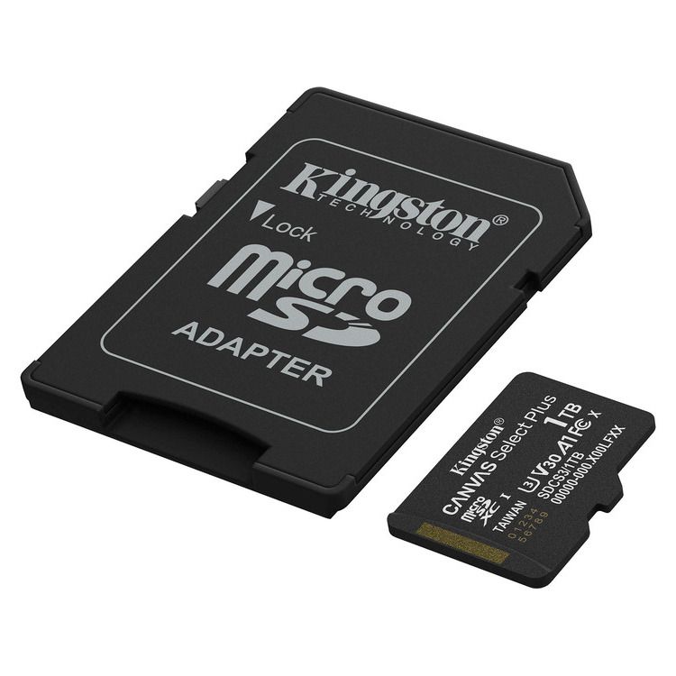 KINGSTON Memory Card MicroSD Canvas Select Plus SDCS3/1TB, Class 10, SD Adapter - Image 1