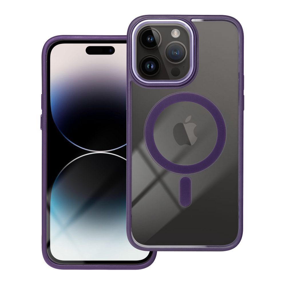 COLOR EDGE MAG COVER case compatible with MagSafe for IPHONE 14 Pro Max deep purple - Image 1