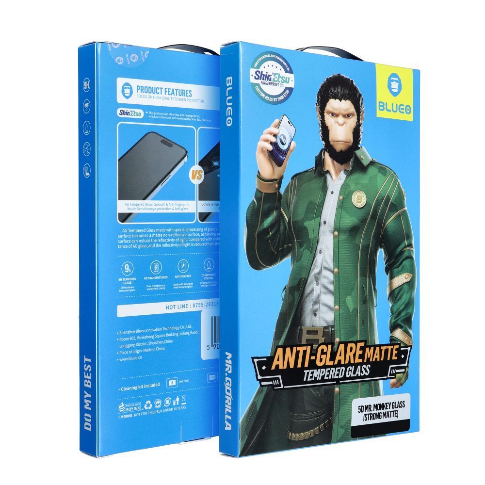 5D Mr. Monkey Glass - Apple iPhone 17 Pro Max black (Strong Matte) - Image 1