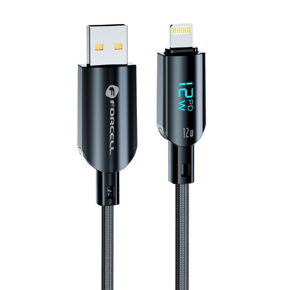 FORCELL F-ENERGY C273 cable USB A to Lightning 2,4A 12W Digital 1,2 m black - Image 2