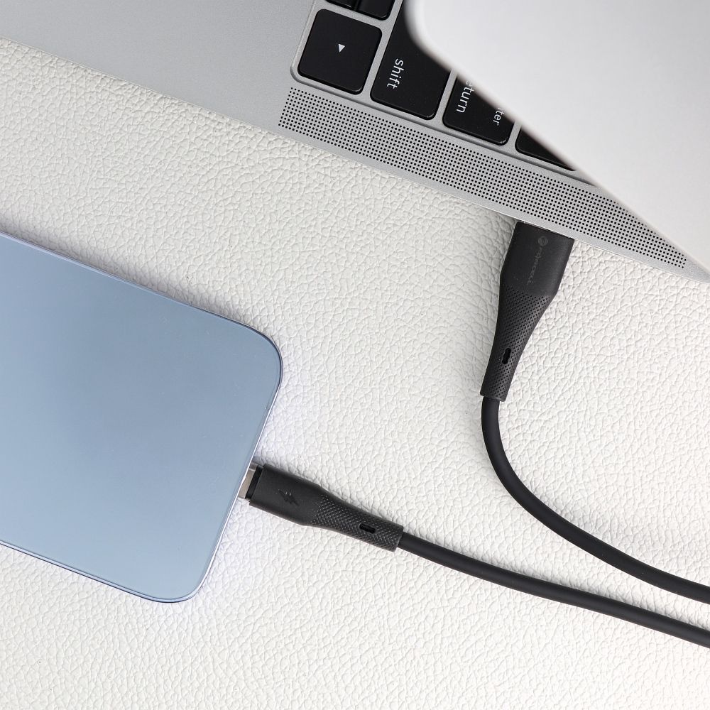 FORCELL F-ENERGY C343 cable USB A to Lightning 2,4A 12W Silicone 1 m black - Image 2