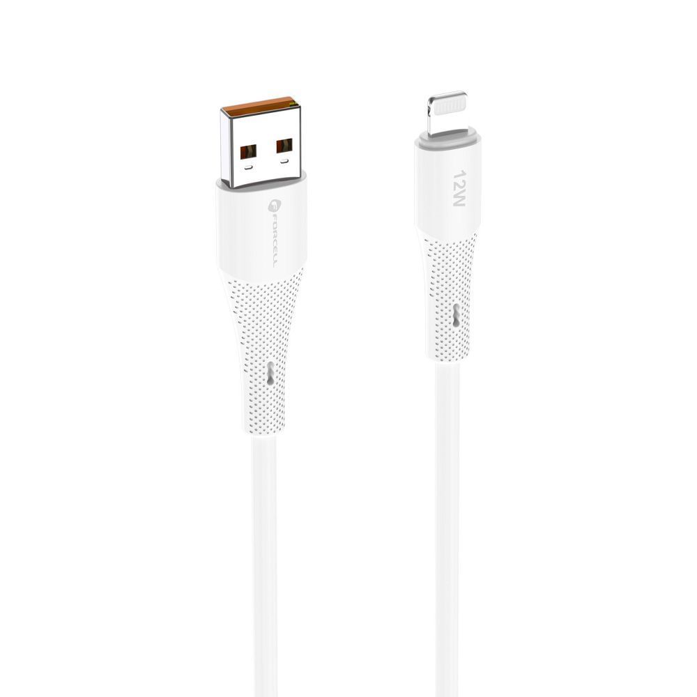FORCELL F-ENERGY C343 cable USB A to Lightning 2,4A 12W Silicone 1 m white - Image 2