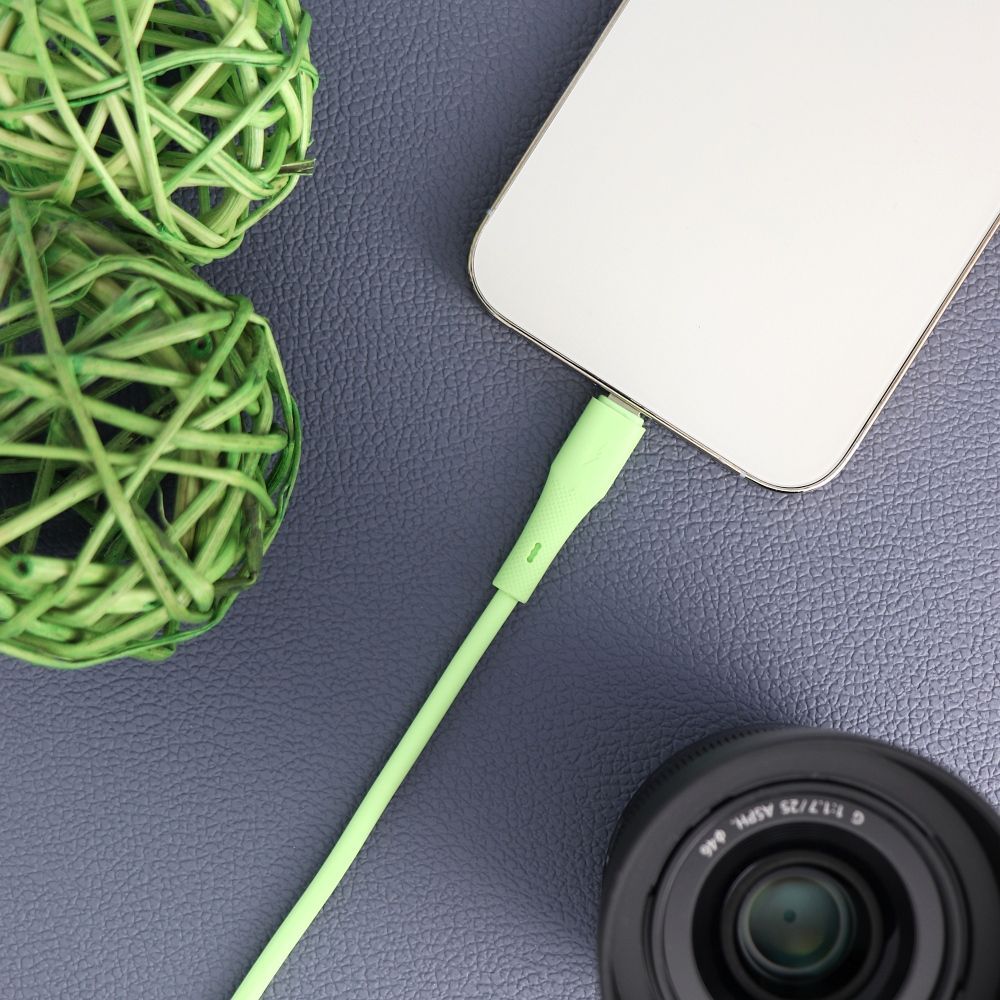 FORCELL F-ENERGY C346 cable Type C to Lightning PD 3A 27W Silicone 1 m green - Image 2