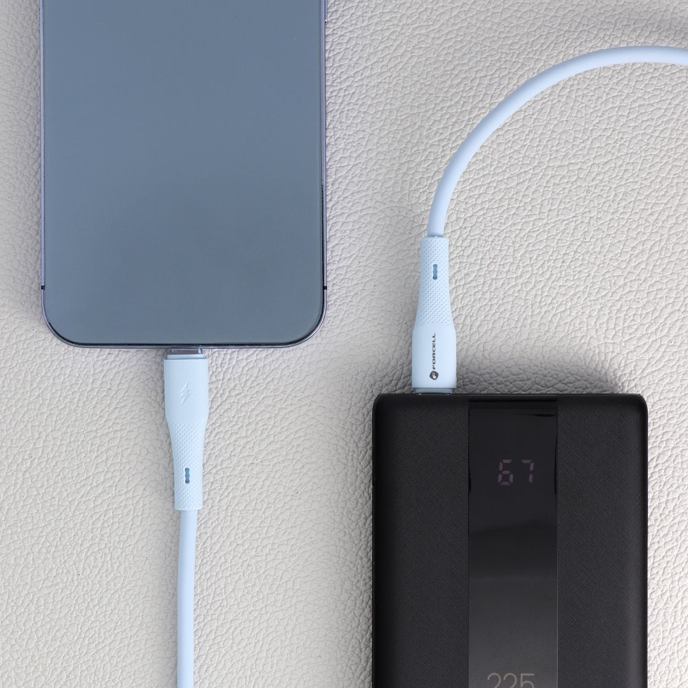 FORCELL F-ENERGY C346 cable Type C to Lightning PD 3A 27W Silicone 1 m blue - Image 2