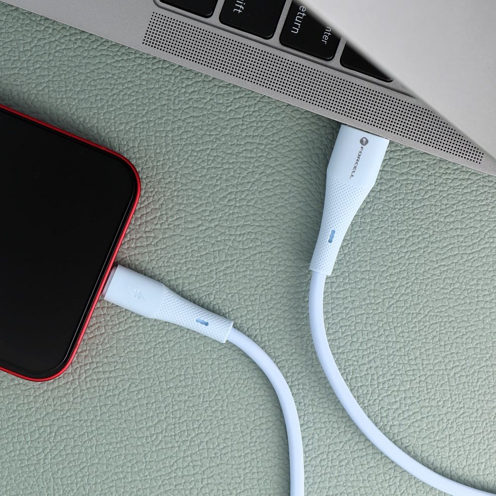FORCELL F-ENERGY C343 cable USB A to Lightning 2,4A 12W Silicone 1 m blue - Image 2
