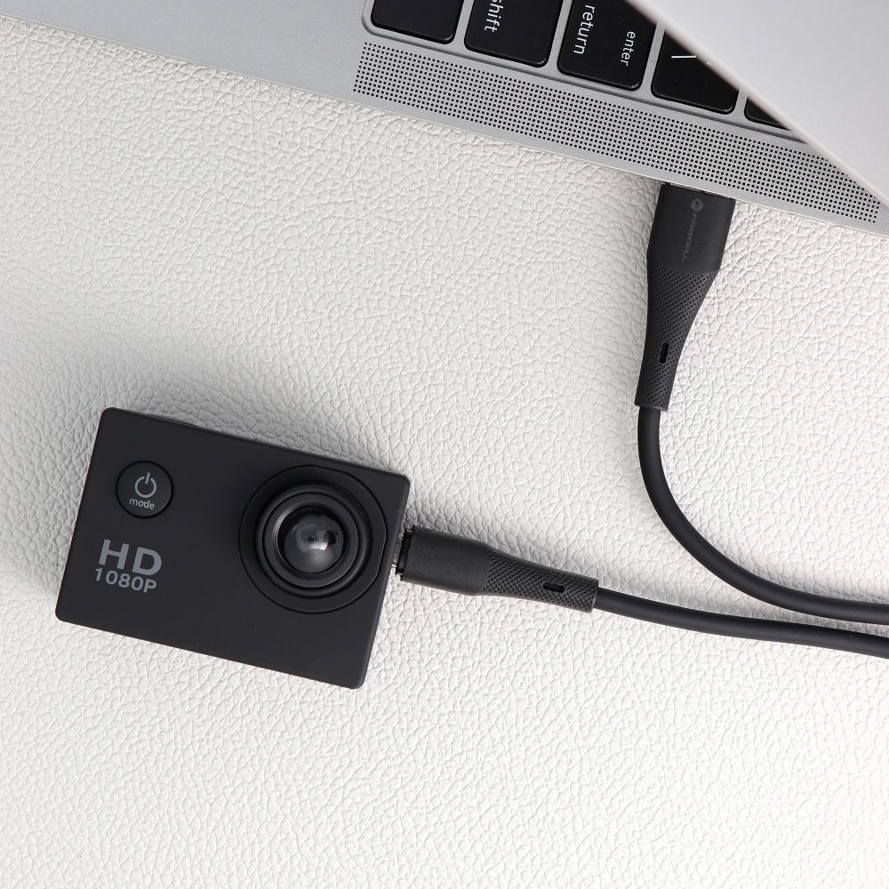 FORCELL F-ENERGY C341 cable USB A to Micro USB QC3.0 2,4A 18W Silicone 1 m black - Image 2