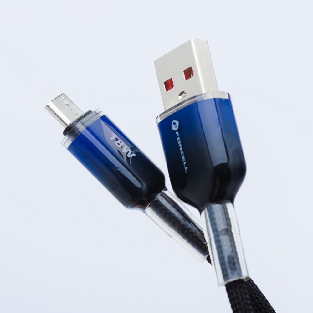FORCELL F-ENERGY C351 cable USB A to Micro USB QC3.0 2,4A 18W Gradient 1 m black - Image 2
