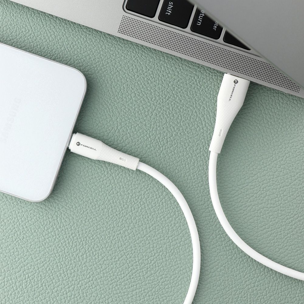 FORCELL F-ENERGY C342 cable USB A to Type C QC4.0 3A 66W Silicone 1 m white - Image 2