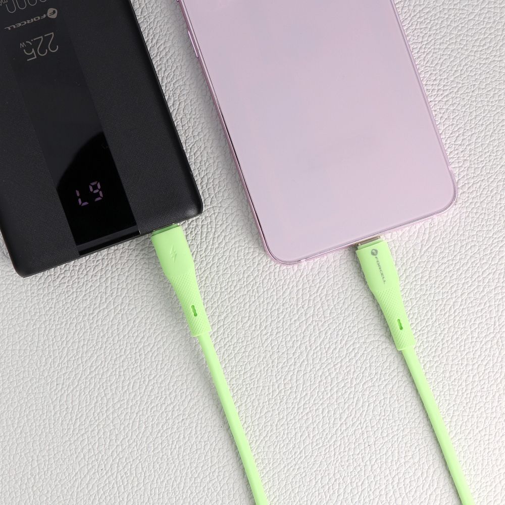 FORCELL F-ENERGY C347 cable Type C to Type C QC4.0 PD 5A 100W Silicone 1 m green - Image 2