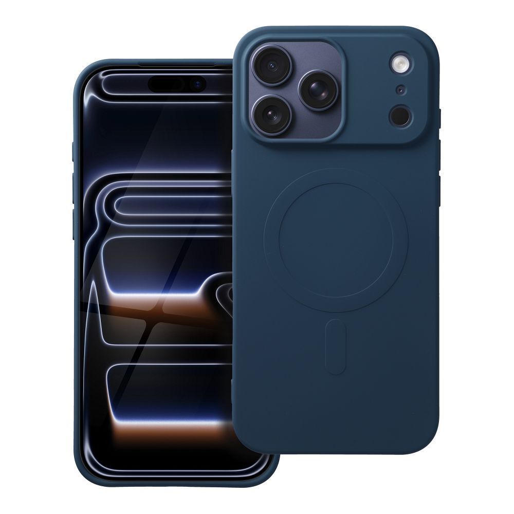 Case for IPHONE 17 Pro Max SILICONE MAG COVER (big hole) compatible with MagSafe blue SILICONE MAG COVER (big hole) case compatible with MagSafe for IPHONE 17 Pro Max blue - Image 1