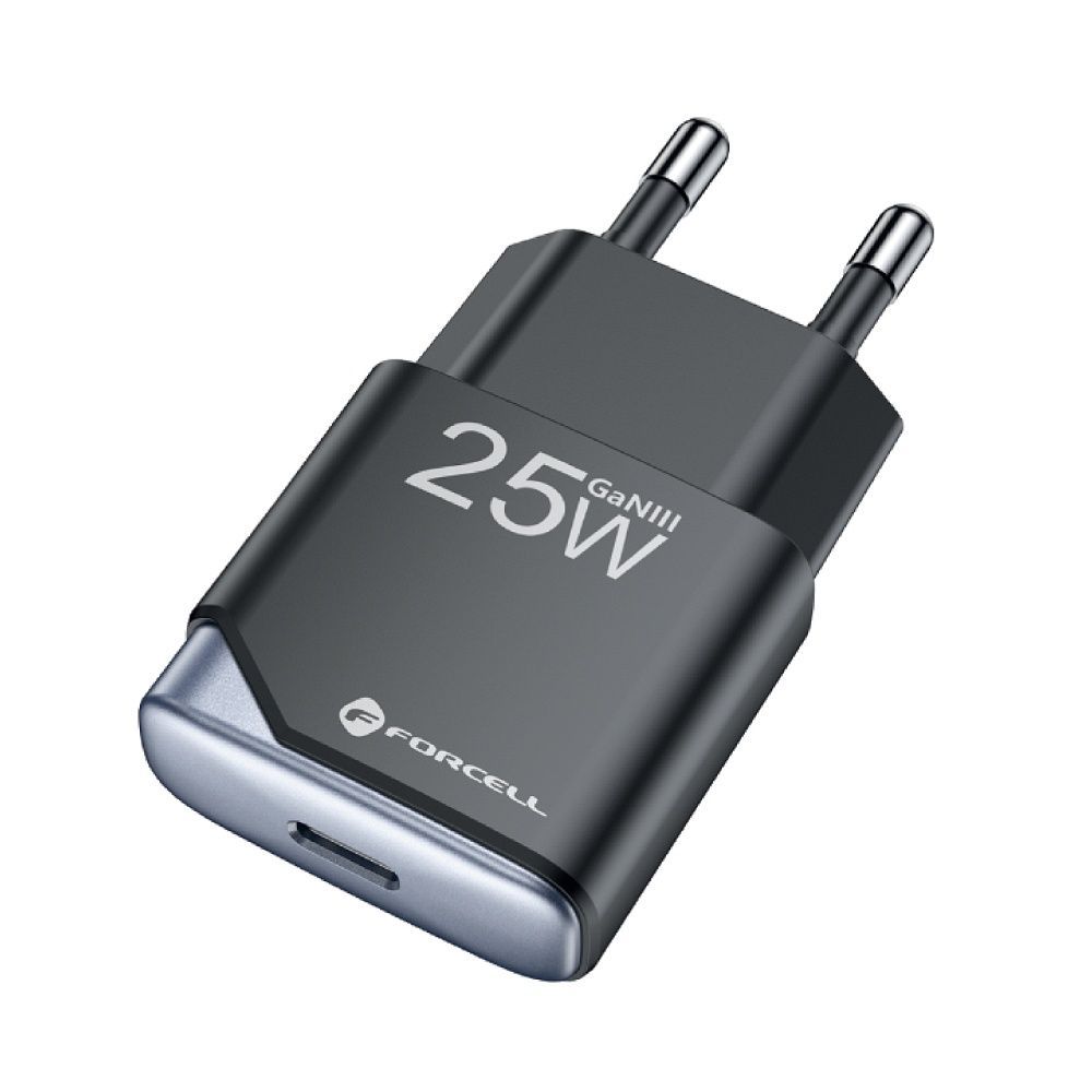 FORCELL F-ENERGY GaN III B125101-E Ultra Slim travel charger 1 x Type C + USB A PD QC4.0 3A 25W black - Image 2