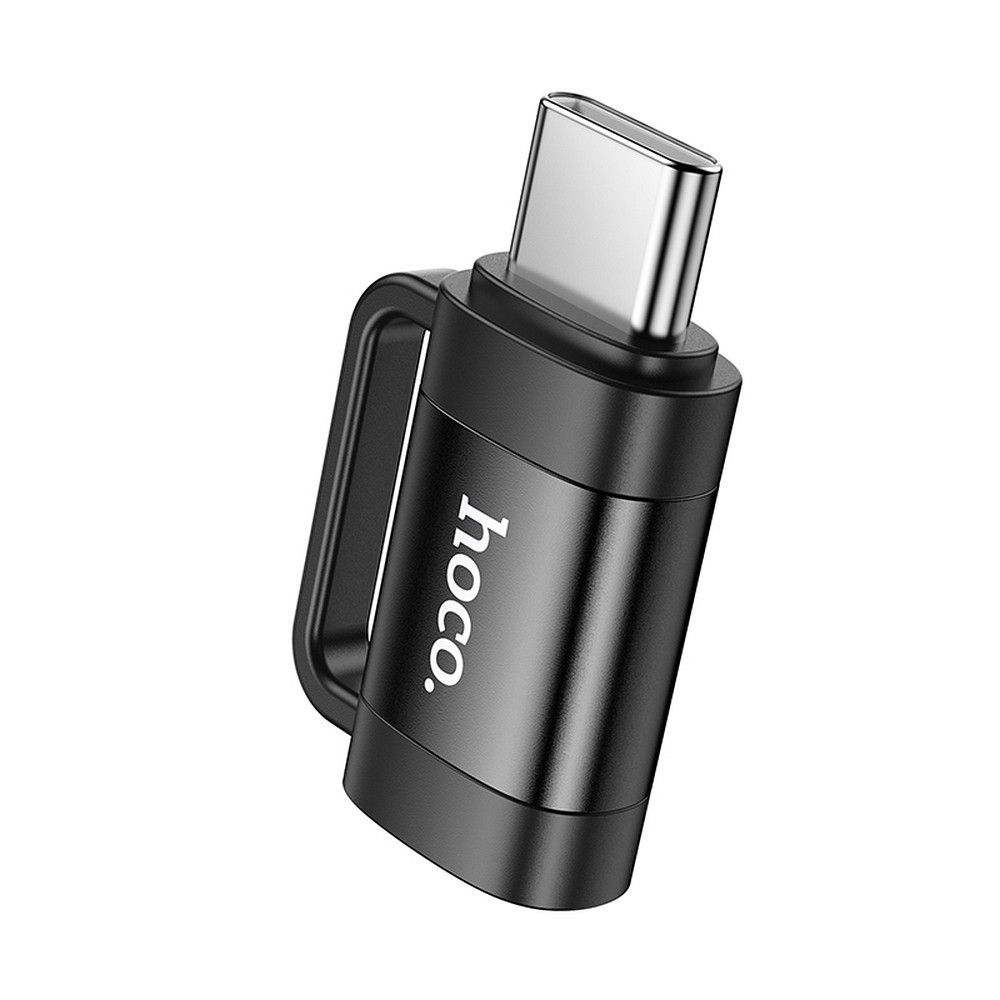Adapter OTG USB C to Lightning Hoco 3A UA31E black - Image 1