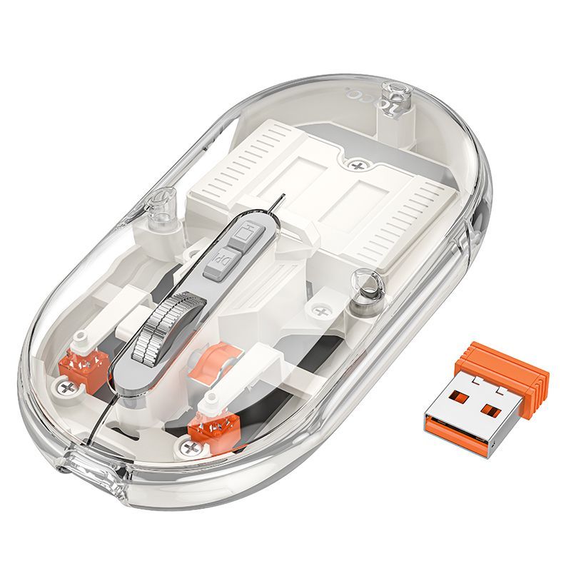 HOCO computer wireless mouse dual-mode SILENT 2,4G 1600 dpi GM35 white - Image 1
