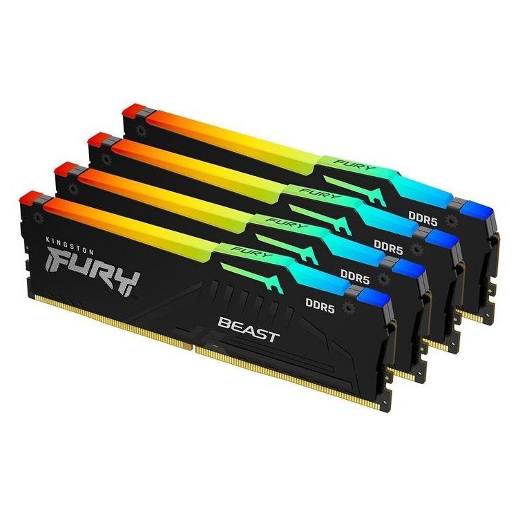KINGSTON Memory KF560C40BBAK4-64 FURY Beast RGB DDR5, 6000MT/s, 64GB,KIT OF 4 - Image 1